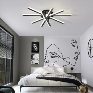 Lustra Led cu Telecomanda  140W Five Strip Aplicata ,Dimabila ,3000K 4000K 6500K  NEGRU
