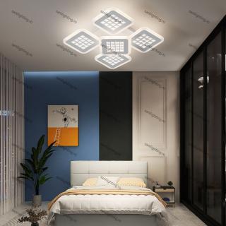 Lustra Led Floare 100W(50W+50W), Alba, 5 brate, telecomanda, intensitate reglabila