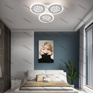 Lustra Led Floare 54W(27W+27W), Alba, 3 brate, telecomanda, intensitate reglabila