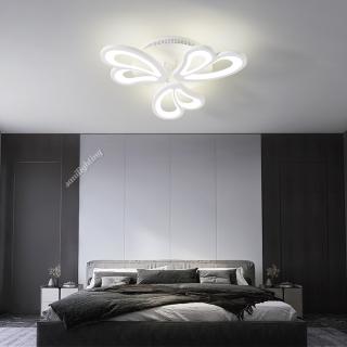 Lustra Led Flower Petals 72W, Telecomanda, Alba, 3 Brate, Intensitate Reglabila