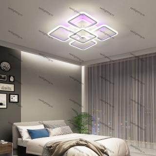 Lustra Led Patrat 188W, Alba, 4+1 brate, telecomanda, intensitate reglabila
