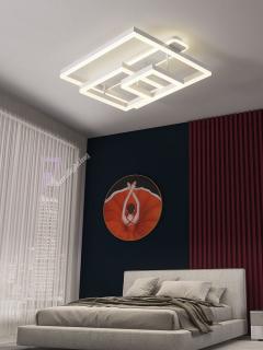Lustra Led Patrat 214W , Alba, telecomanda, intensitate reglabila
