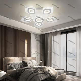 Lustra Led Petale 182W(91W+91W), Alba, 6 brate, telecomanda
