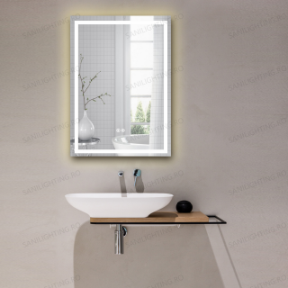 Oglinda LED  80x60 cm, Intrerupator Touch, Dezaburire, 3 tipuri de lumina, Dimabila   SN 037