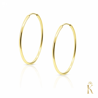 Cercei aur galben 9K, Tortite Creole mari 30 mm