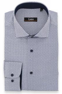 Camasa alba regular cu imprimeuri geometrice