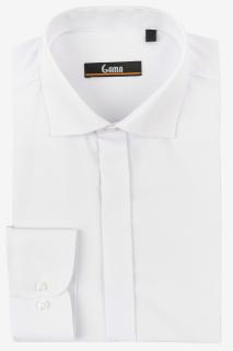 Camasa alba slim fit cu nasturi ascunsi