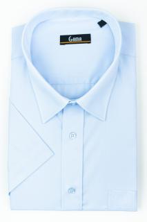 Camasa barbati cu maneca scurta regular fit bleu cu 2XL-4XL