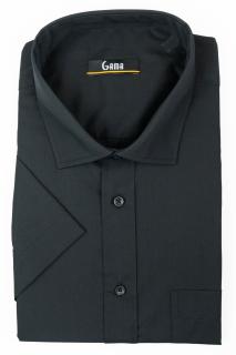 Camasa barbati regular fit 2XL - 6XL neagra cu maneca scurta