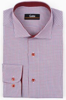 Camasa barbati regular fit alba cu carouri albastre si rosii 2XL-4XL