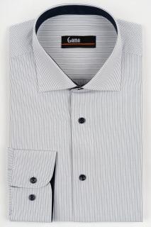 Camasa barbati regular fit alba cu dungi bleumarin 2XL-4XL