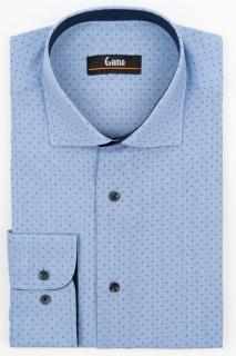 Camasa barbati regular fit albastra cu imprimeu bleumarin 2XL-3XL