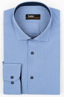 Camasa barbati regular fit albastra deschis cu carouri bleu si albe