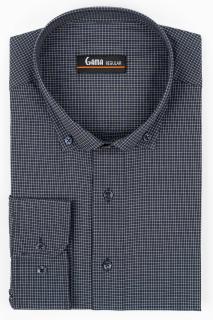 Camasa barbati regular fit belumarin cu carouri albe 2XL-3XL