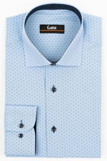 Camasa barbati regular fit bleu cu  imprimeu bleumarin 2XL-4XL