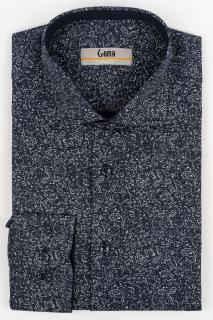 Camasa barbati regular fit bleumarin cu imprimeu abstract bleu pal CONFORT