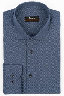 Camasa barbati regular fit bleumarin cu imprimeu alb 2XL - 4XL