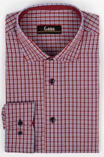 Camasa barbati regular fit bordo cu caro albastru 2XL