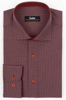 Camasa barbati regular fit bordo cu carouri roz-pal 2XL-4XL