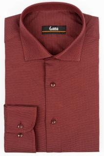 Camasa barbati regular fit bordo cu insertie alba