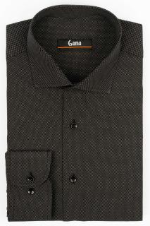 Camasa barbati regular fit neagra cu imprimeu alb 2XL-4XL