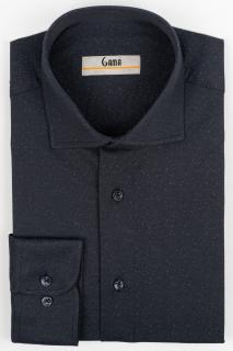 Camasa barbati slim fit bleumarin cu imprimeu maro CONFORT