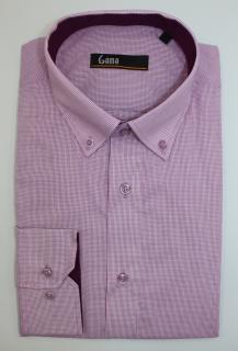 Camasa barbati slim fit roz cu carouri mici mov