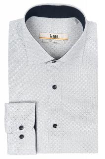 Camasa premium regular alba cu motive geometrice