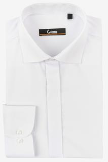 Camasa regular fit alba cu nasturi ascunsi 2XL - 4XL