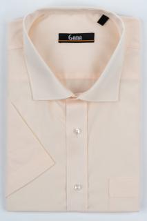 Camasa  regular fit bej cu maneca scurta 2XL-4XL