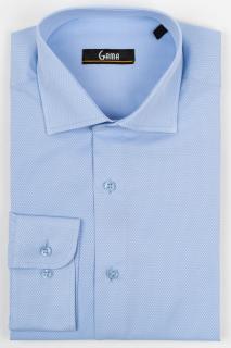 Camasa regular fit  bleu cu model in tesatura