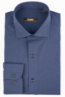 Camasa regular fit bleumarin cu model in tesatura