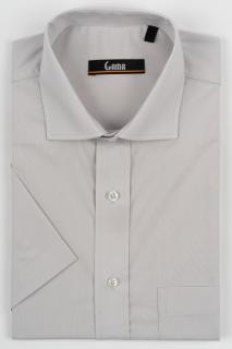 Camasa regular fit  gri cu maneca scurta 2XL-4XL