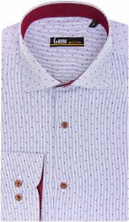 Camasa slim fit alba cu dungi 100% bumbac
