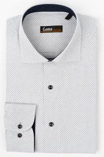 Camasa slim fit alba cu imprimeuri bleu cu bleumarin 2XL