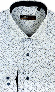 Camasa slim fit alba cu imprimeuri florale