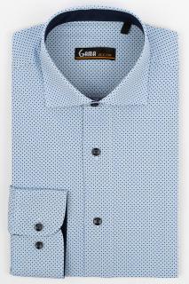 Camasa slim fit bleu cu imprimeuri  geometric albastru