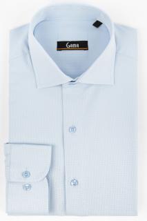 Camasa slim fit  bleu cu model in tesatura