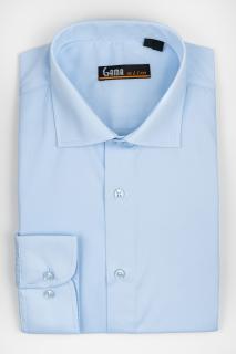 Camasa slim fit bleu uni pentru barbati inalti 2XL