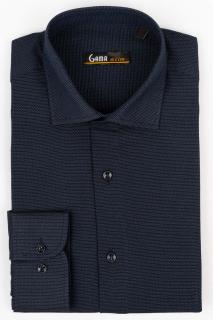 Camasa slim fit bleumarin cu imprimeu