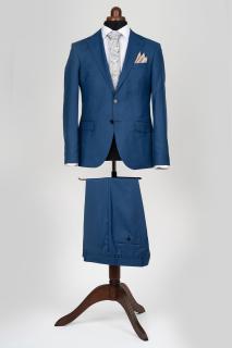 Costum barbati slim fit albastru-inchis