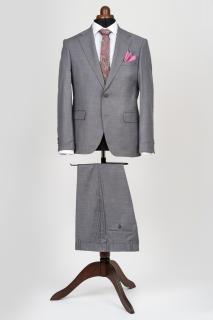 Costum barbati slim fit gri-inchis