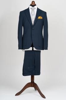 Costum slim fit bleumarin- structurat
