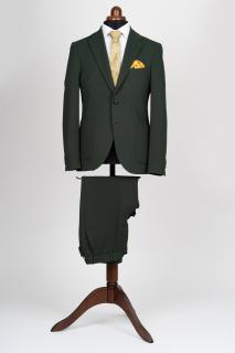 Costum slim fit verde-inchis- structurat