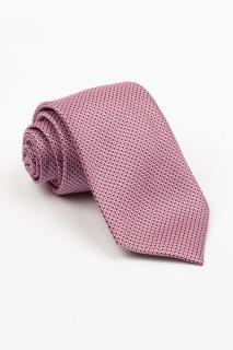 Cravata fucsia cu imprimeu roz si insertie albastra