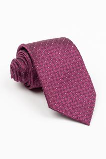 Cravata fucsia cu insertie alba si neagra