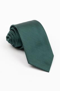 Cravata neagra cu imprimeu geometric verde-inchis