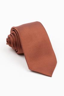 Cravata ruginie cu insertie alba si neagra