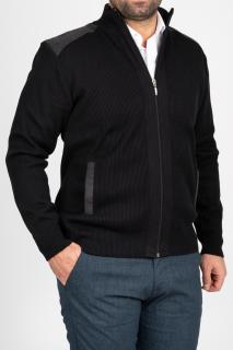 Jacheta cu fermoar barbati neagra regular fit