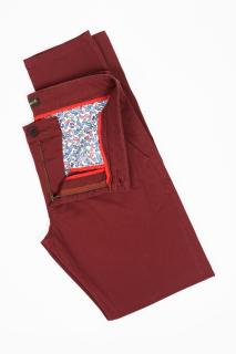 Pantaloni barbati chino slim visiniu